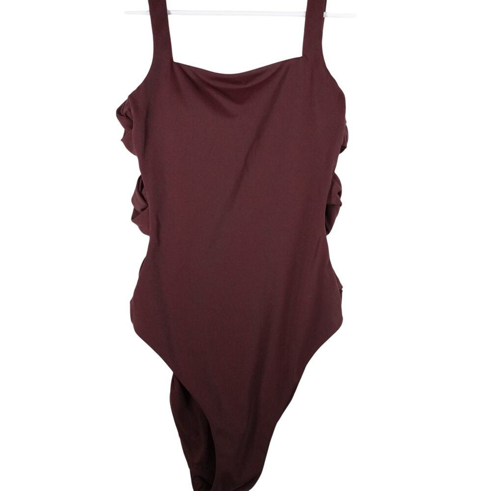 NWOT Sample Andie Swim Women's Brown Lucia Swimsuit Side Cutouts Small 2717